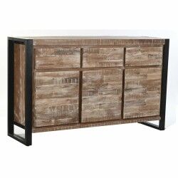 Dientafel DKD Home Decor Natuurlijk Zwart Metaal Acacia (140 x 40 x 85 cm)