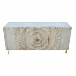 Buffet DKD Home Decor 160 x 45 x 75 cm Doré Métal Blanc Bois de manguier