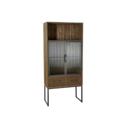 Kast DKD Home Decor Zwart Hout Metaal Kristal (70 x 34.5 x 160 cm)