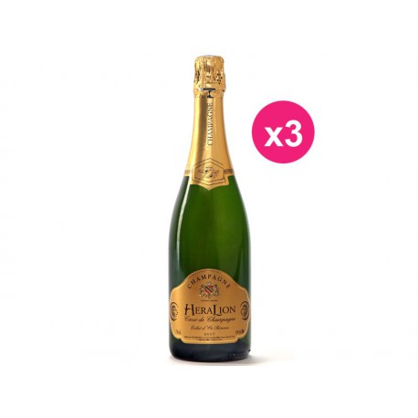 Champagne HeraLion brillo de oro Brut Reserva (caja de 3)