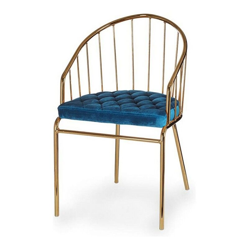 Chaise Doré Bleu Barres 51 x 81 x 52 cm